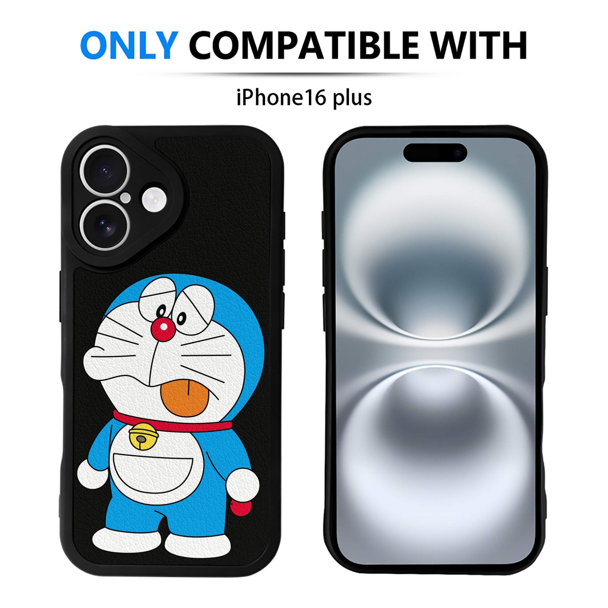 （画像用） ドラえもん Doraemon 【iPhone 16シリーズ対応】シリコンスマホケース（レザー調） 材質：シリコン